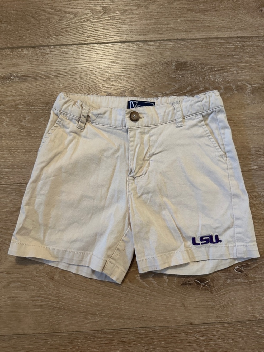 Kids' White Embroidered Cotton Shorts